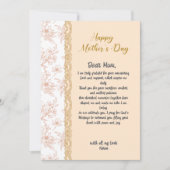 Elegante Aangepaste Brief aan Moeder Beige Moederd (Voorkant)