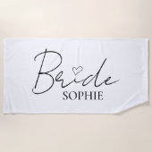 Elegante aangepaste bruid naam | Gepersonaliseerd Strandlaken (Voorkant)