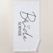 Elegante aangepaste bruid naam | Gepersonaliseerd Strandlaken (Voorkant)