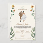 Elegante Aangepaste Bruiloft Uitnodigingen (Voorkant / Achterkant)