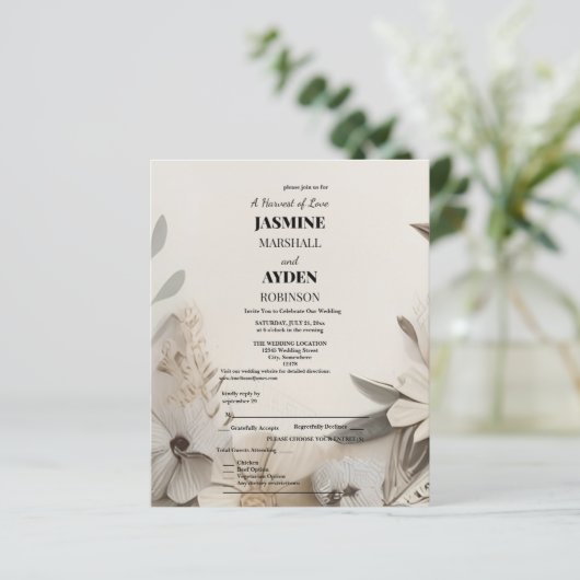 Elegante Aangepaste Bruiloft Uitnodigingen (Staand voorkant)