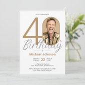 Elegante aangepaste foto 40e verjaardag kaart (Staand voorkant)