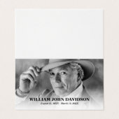 Elegante aangepaste foto begrafenisherdenking visitekaartjes (Buitenkant ongevouwen)