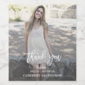 Elegante aangepaste foto bruidsmeisjesfeest wijn etiket (Enkel label)