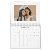 Elegante aangepaste foto kalligrafie crème kerst kalender (Feb 2026)