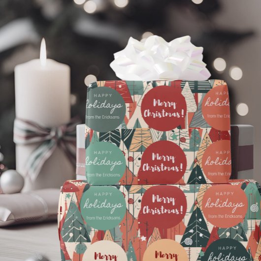 Elegante aangepaste kerstboom vakantie geschenken cadeaupapier