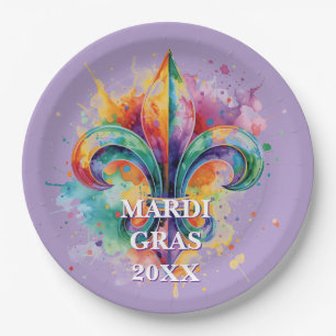 Elegante aangepaste Mardi Gras kleuren Papieren Bordje