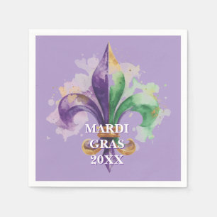 Elegante aangepaste Mardi Gras kleuren Servet