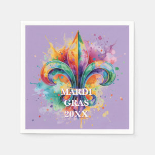 Elegante aangepaste Mardi Gras kleuren Servet