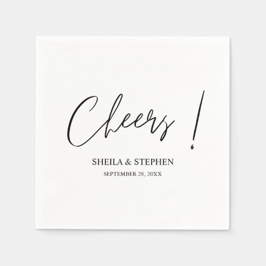 Elegante Aangepaste Minimalistische Trouwkreetjes Servet (Voorkant)