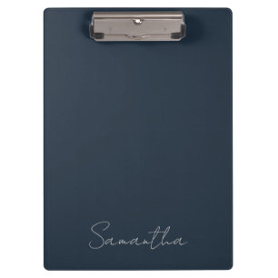 Elegante aangepaste naam donkerblauw klembord