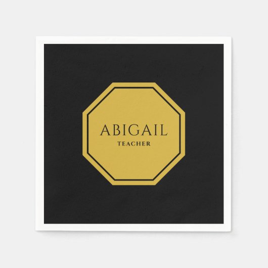 Elegante aangepaste naam en titel standaard cockta servet (Voorkant)