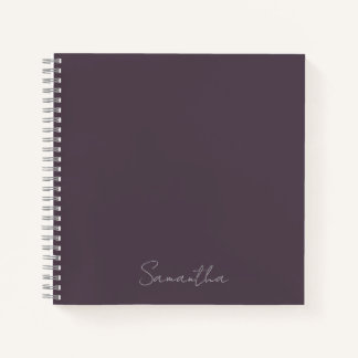 Elegante aangepaste naam paarse taupe notitieboek
