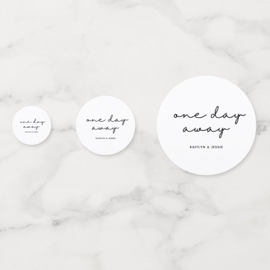 Elegante Aangepaste Oefenavondmaal Tafel Nog Maar Confetti (Achterkanten)