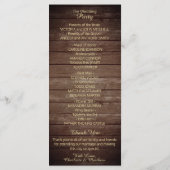 Elegante aangepaste rustieke esdoorn blad bruiloft programma (Achterkant)