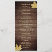 Elegante aangepaste rustieke esdoorn blad bruiloft programma (Voorkant)