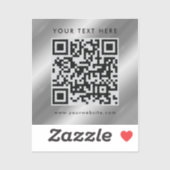 Elegante aangepaste tekst Logo QR-code Sjabloon Si Sticker (Vel)