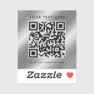 Elegante aangepaste tekst Logo QR-code Sjabloon Si Sticker