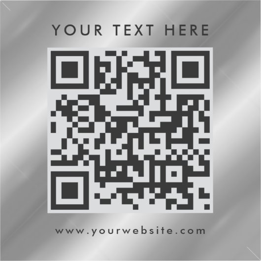 Elegante aangepaste tekst Logo QR-code Sjabloon Si Sticker (Voorkant)