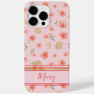 Elegante aangepaste vrouwelijke roze bloesems met  Case-Mate iPhone 14 pro max hoesje