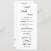 Elegante aangepaste witte zwarte trouwprogramma's programma (Voorkant / Achterkant)