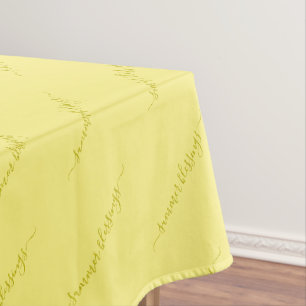 Elegante aangepaste zomer geel tafelkleed
