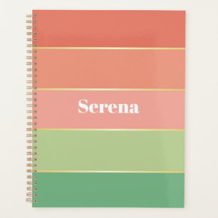 Elegante aangepaste zomerkleuren Kleurenblok Strep Planner