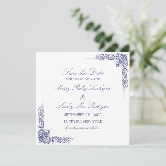 Elegante aankondiging van bewaar de datum (Staand voorkant)