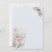 Elegante Aanpasbare Bloemen Huwelijksmenu Kaart (Achterkant)