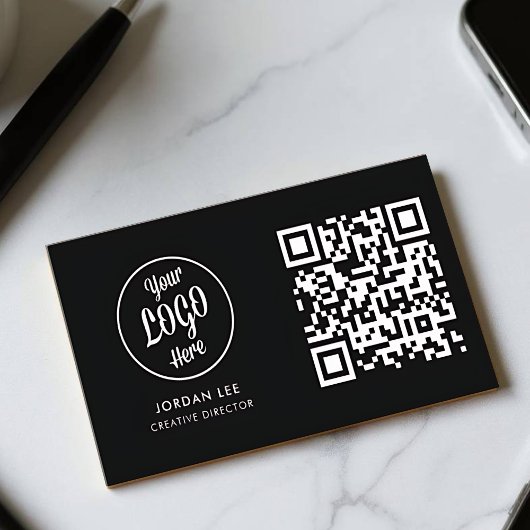 Elegante Aanpasbare QR Code Zakelijke Kaart Visitekaartje
