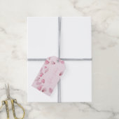 Elegante aanpasbare roze bloemblad cadeau cadeaulabel (Met Touw)