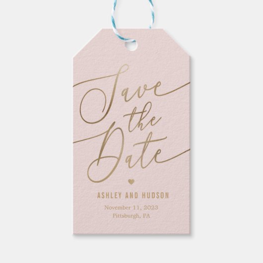 Elegante aanraking bewerkbare kleur sparen het dat cadeaulabel (Voorkant)