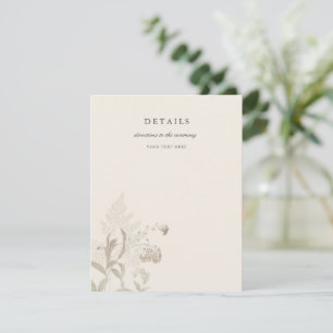 Elegante aardachtige bloemencrème bruiloft behuizi kaart