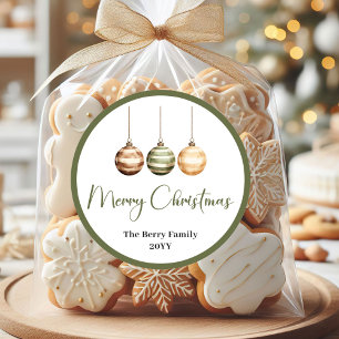 Elegante aarde-tonen kerst persoonlijke stickers