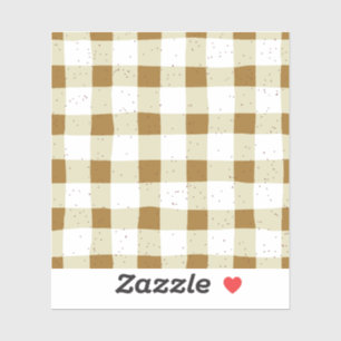 Elegante aardetinten bruin en beige plaid Scrapboo Sticker