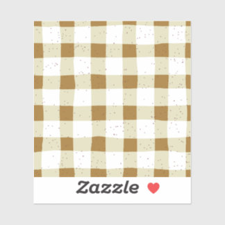 Elegante aardetinten bruin en beige plaid Scrapboo Sticker