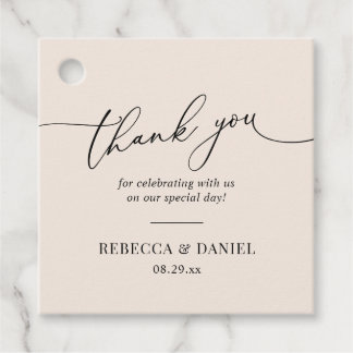 Elegante Aardse Boho Blush Trouw Dank Je Bedankjes Labels