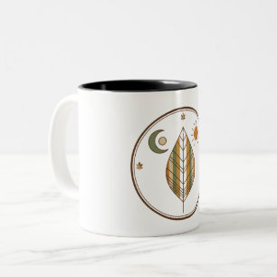 Elegante Aardse Okerbruine Mosgroene Koffiekop Tweekleurige Koffiemok