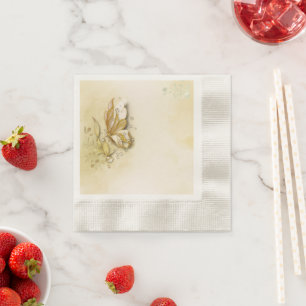 Elegante aardse vlinder papieren servetten
