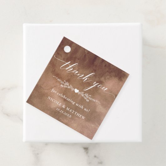 Elegante aardtonen Waterverf, rustiek dank u Bedankjes Labels (In situ)