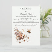 Elégante abeille et Faire-part de mariage floral (Debout devant)