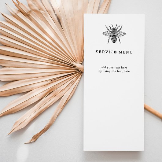 Elégante abeille Vintage | Menu Services professio