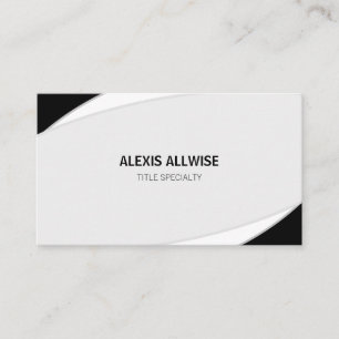 Elegante Abstract Zilver Grijs Zwart & Wit Visitekaartje