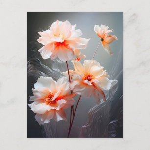Elegante Abstracte Blozende Bloem Nevelige Stroom Feestdagenkaart