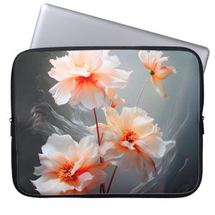 Elegante Abstracte Blozende Bloem Nevelige Stroom Laptop Sleeve