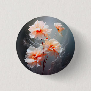 Elegante Abstracte Blozende Bloem Nevelige Stroom Ronde Button 3,2 Cm