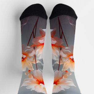 Elegante Abstracte Blozende Bloem Nevelige Stroom Sokken