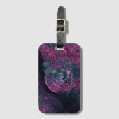 Elegante Abstracte Faux Folie Magenta Indigo Bagagelabel (Voorkant (verticaal))