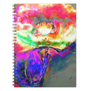 Elegante abstracte geel roze bloemen bloem papaver notitieboek