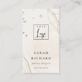 Elegante Abstracte Glitter Ivoor Goud Prijs Label  (Voorkant)